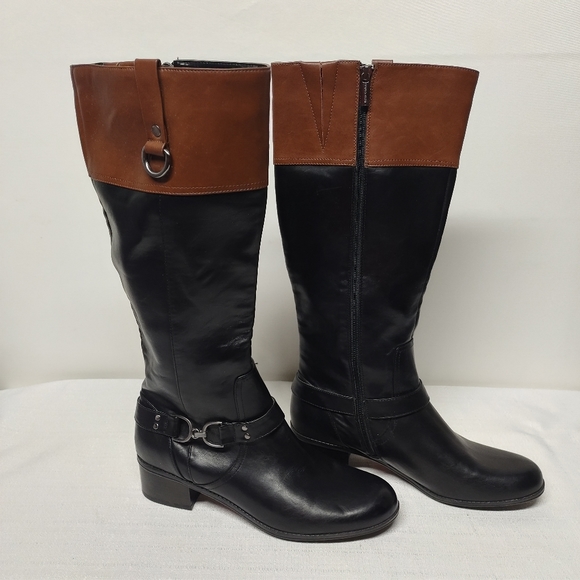 Bandolino Shoes - Bandolino Women's Black Brown Knee High Boots Size 10M NWOT